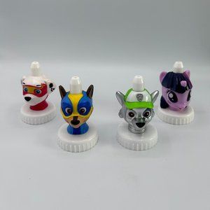 Good 2 Grow Juice Topper Paw Patrol (3) + My Little Pony (1) Total Set of 4